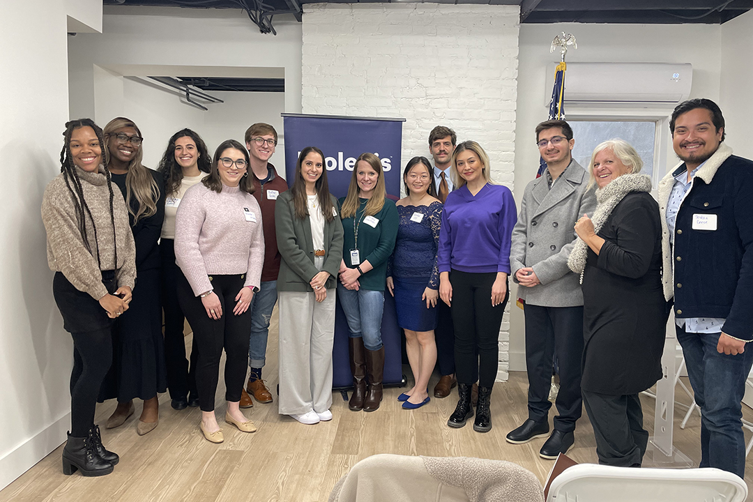 Career Services company visit with students and career advisor