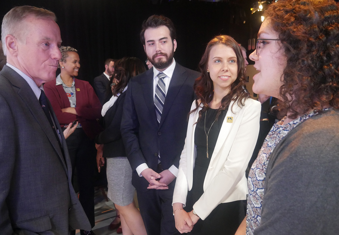 Howard Dean with students