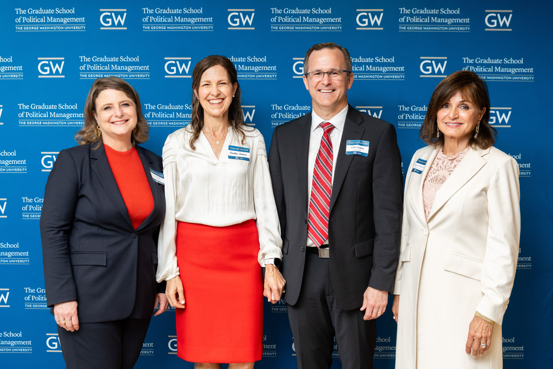 3 women, 1 man, professional clothes